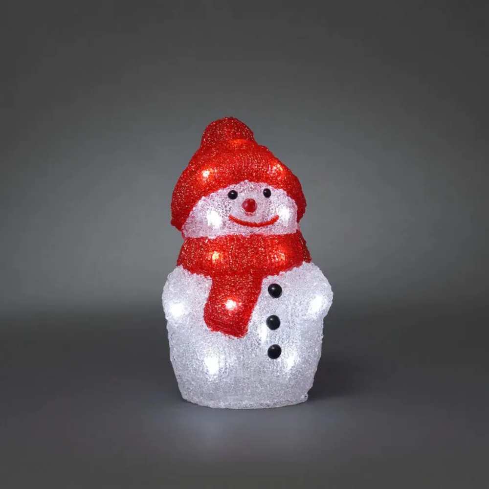 Snögubbe Akryl 22cm 20 Vit LED IP20 Klar Konstsmide