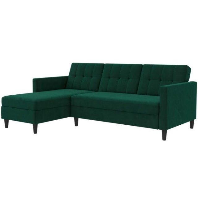 Bäddsoffa Hartford 213x153x82 cm, Grön, Sammet