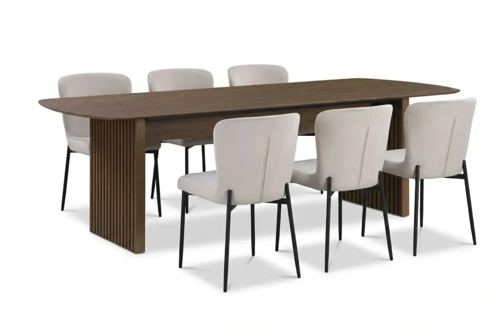 Richeto Matgrupp Rökt Ek 210 cm med 6 Elsie Matstolar