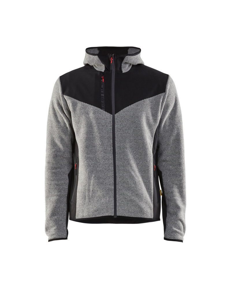 JACKA 5940 2536 STICKAD MED SOFTSHELL GRÅMELERAD/SVART L