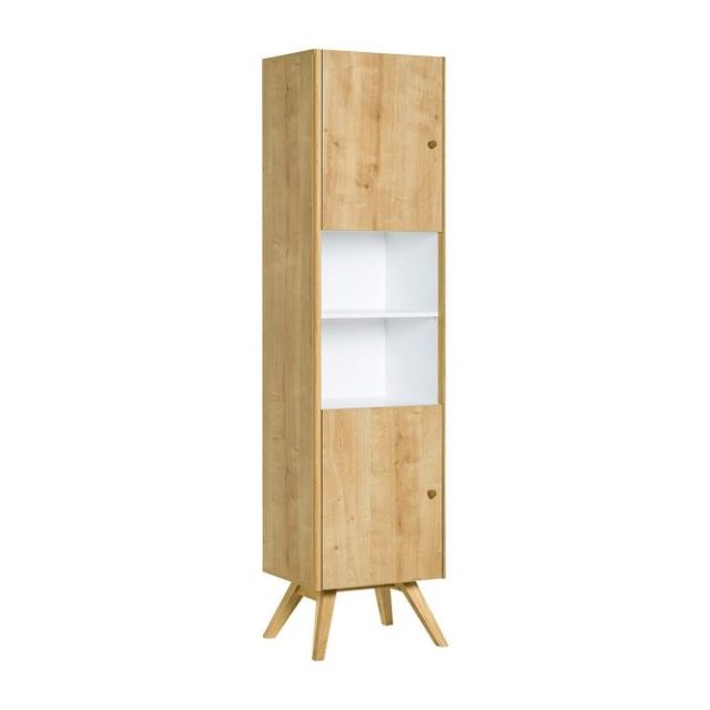 Nature Vitrinskåp 40 cm djup 50,5 cm bred 207,5 cm hög Trä Ek Glas