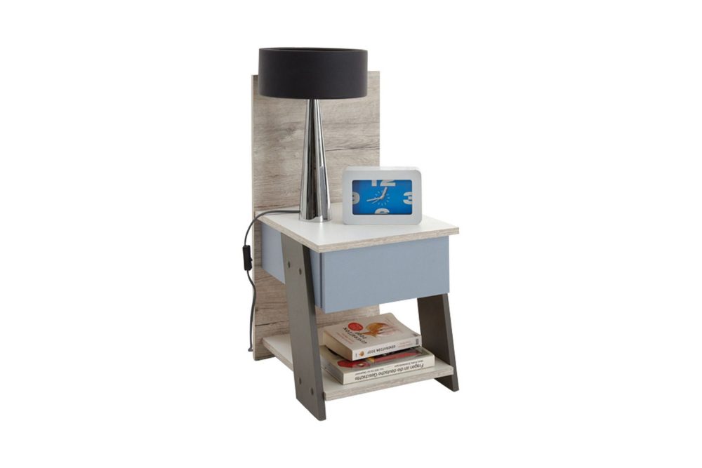 Hawley Sängbord 34 cm med Förvaring Lådor + Panel