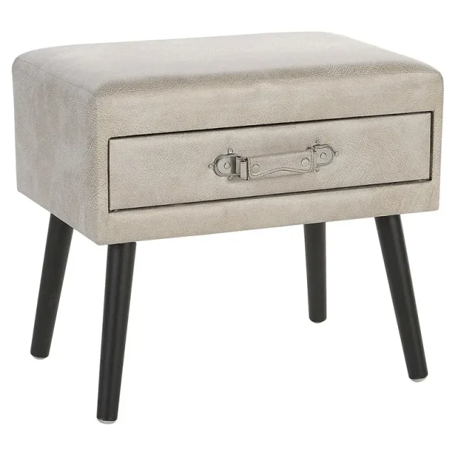 Sängbord med förvaringslåda EUROSTAR Konstläder Beige