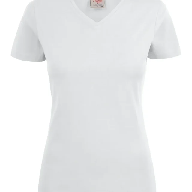 Printer Heavy V-neck Lady T-shirt Gråmelerad Gråmelerad