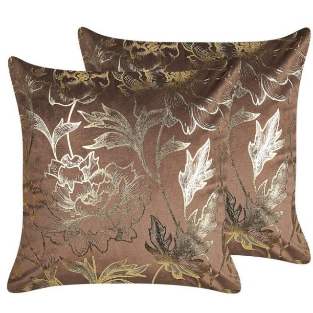 Prydnadskuddar Daffodil set om 2 Brun/Guld