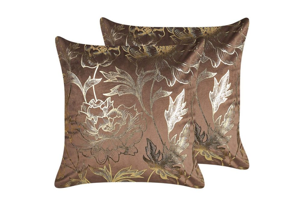 Prydnadskuddar Daffodil set om 2 Brun/Guld