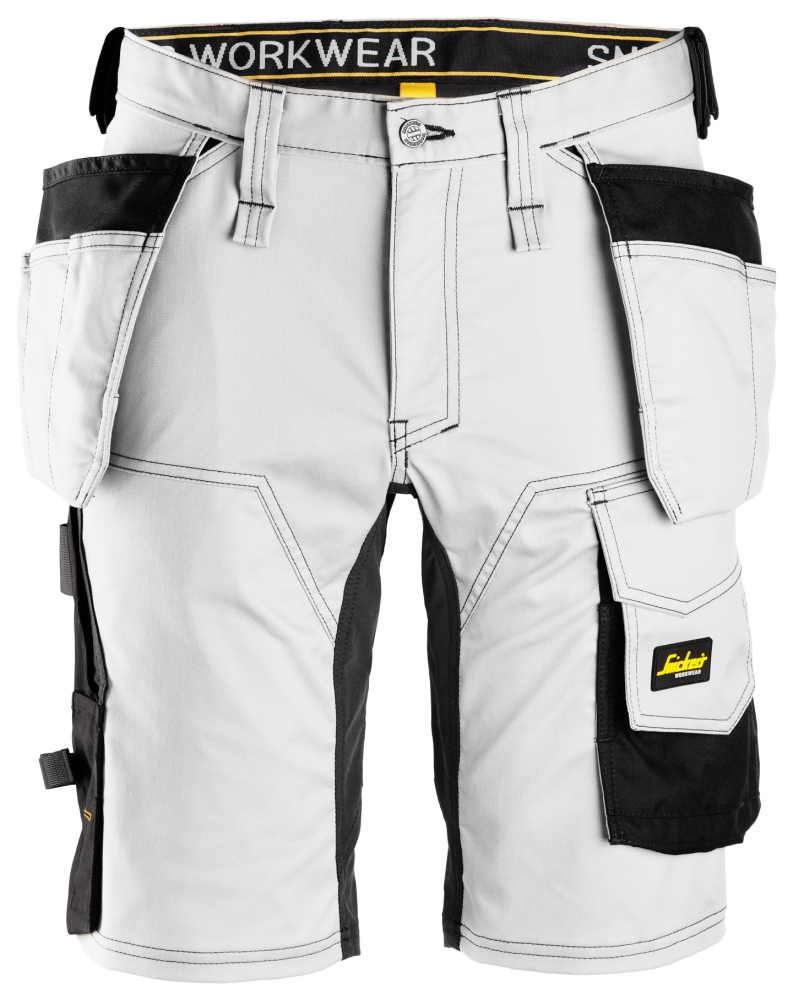 SHORTS SNICKERS WORKWEAR 6141 STRETCH VIT/SV 54, HF AW VIT/SVART