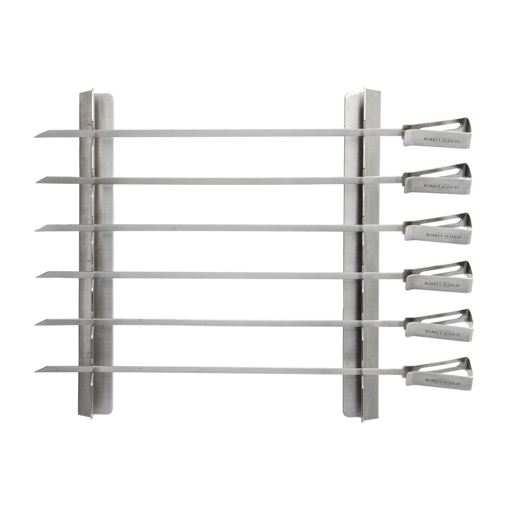 Markus grillspett 8 delar 16x37 cm, Silver