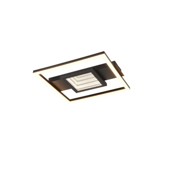 Taklampa TRIO Wheeler Fyrkant, Mattsvart