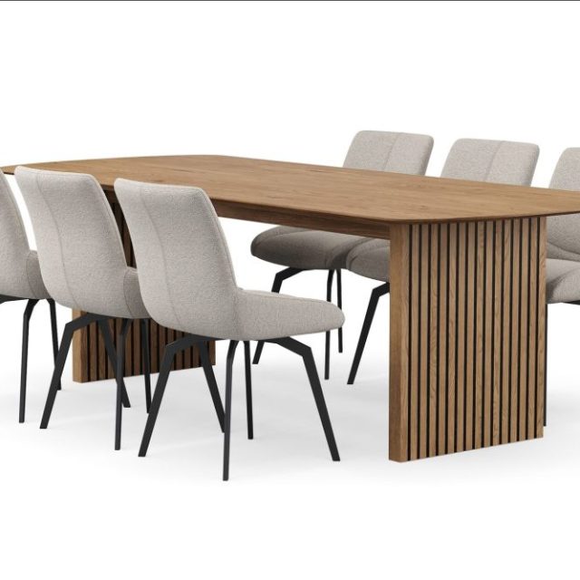 Richeto Matgrupp 240 cm med 6 Mora Snurrstolar