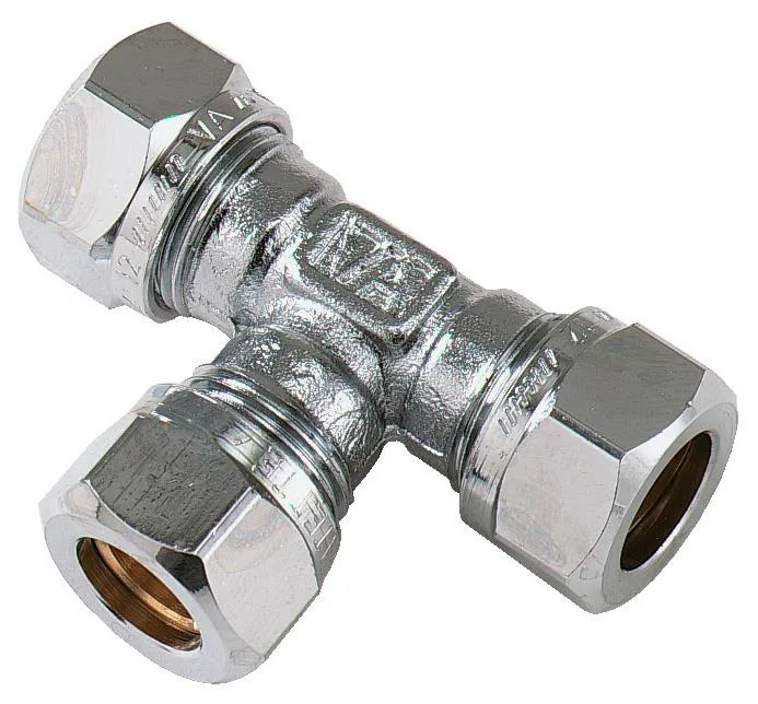 Vatette FG037040520 T-koppling 90°, förkromad, förminskad 12 x 15 mm
