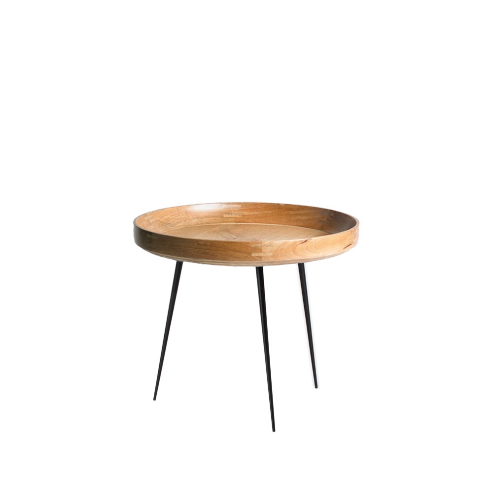 Bowl Large bord, mango natur, svart stativ
