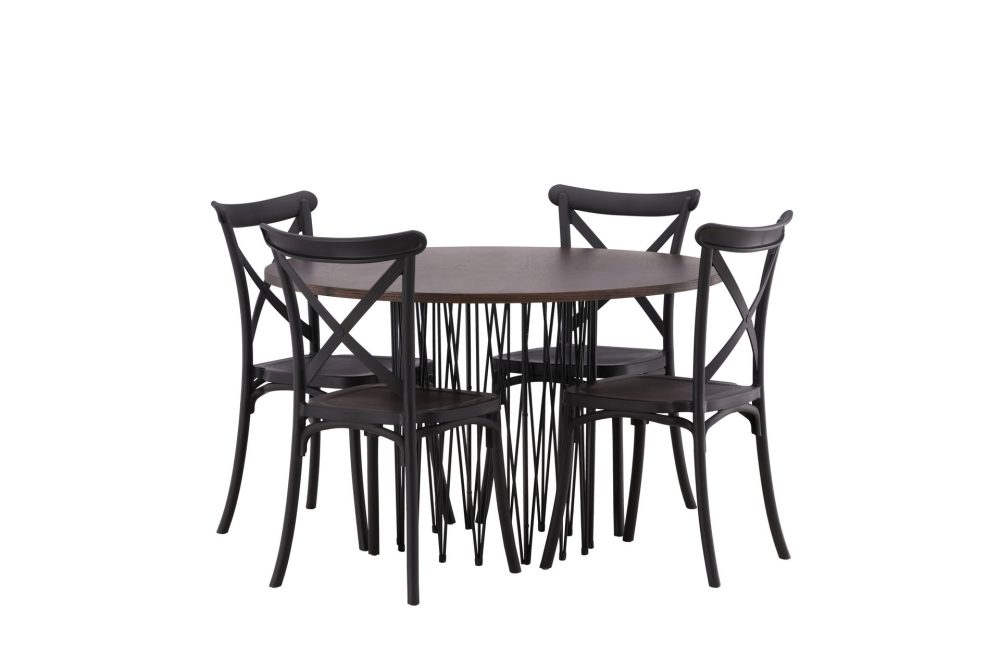 Stonaro Matgrupp 120 cm Rund med 4 Crosett stolar