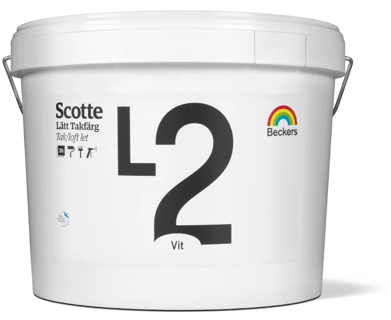Scotte L2 - Vit Takfärg för sandgrängade tak - 10L