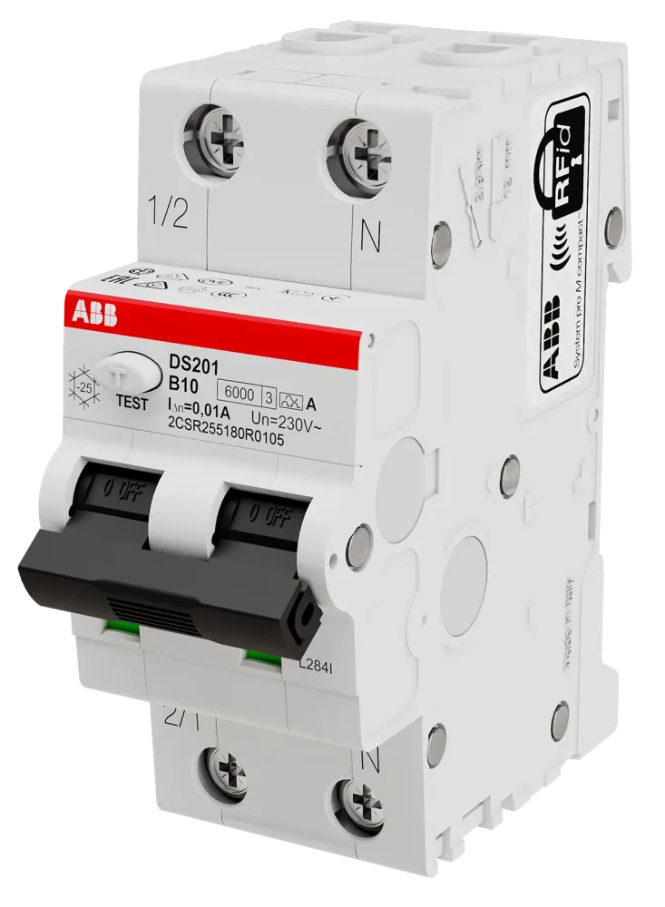 ABB 2CSR255180R1104 Personskyddsautomat 6kA, C-karakteristik, typ A DS201 C10 A30