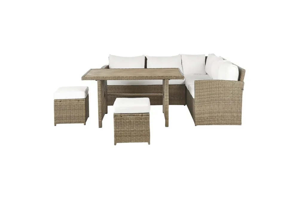 Loungegrupp med bord Bardi Vit/brun