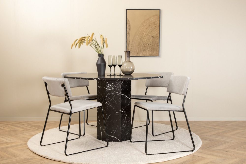 Marbs Matgrupp 110 cm Rund med 4 Kenth stolar