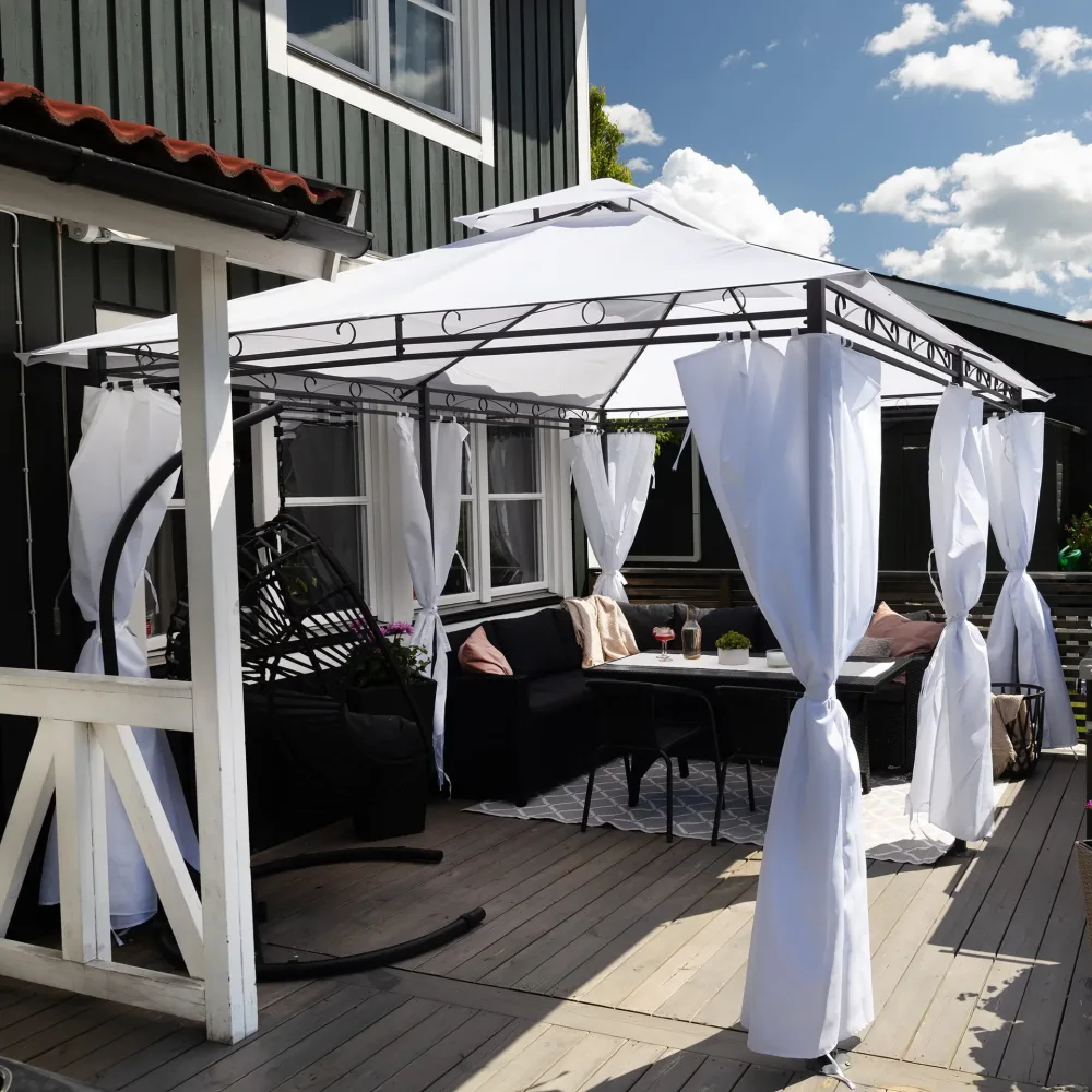 Paviljong 4x3m med väggar | Vit