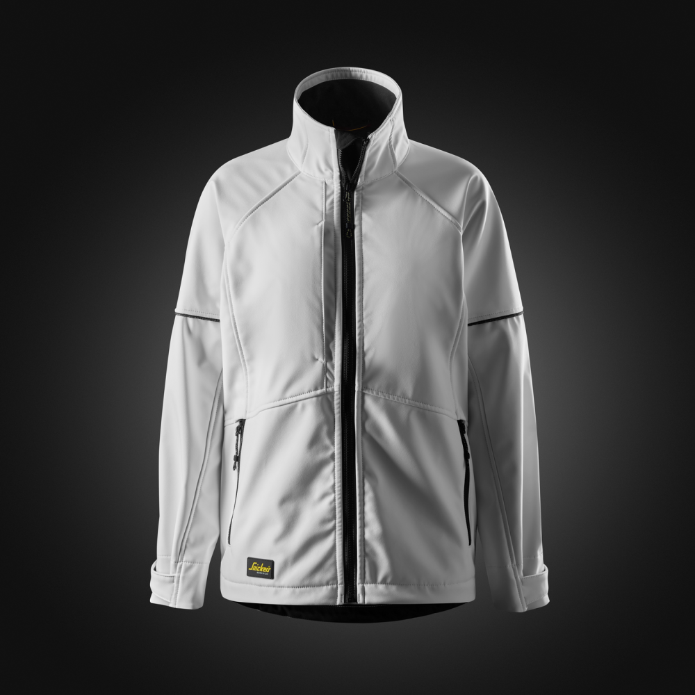 SOFTSHELLJACKA DAM AW VIT/SVART STL S