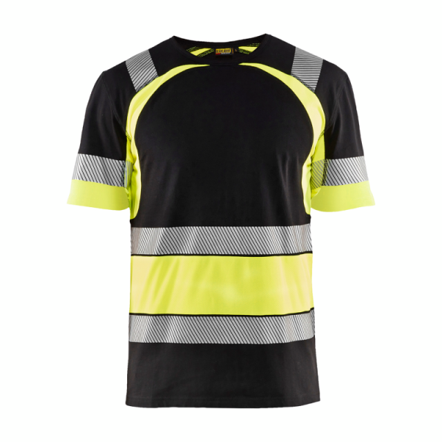 T-SHIRT BLÅKLÄDER 3421 1030 SVART, VARSELGUL XL