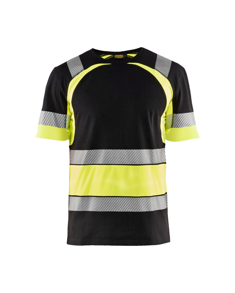 T-SHIRT BLÅKLÄDER 3421 1030 SVART, VARSELGUL XL