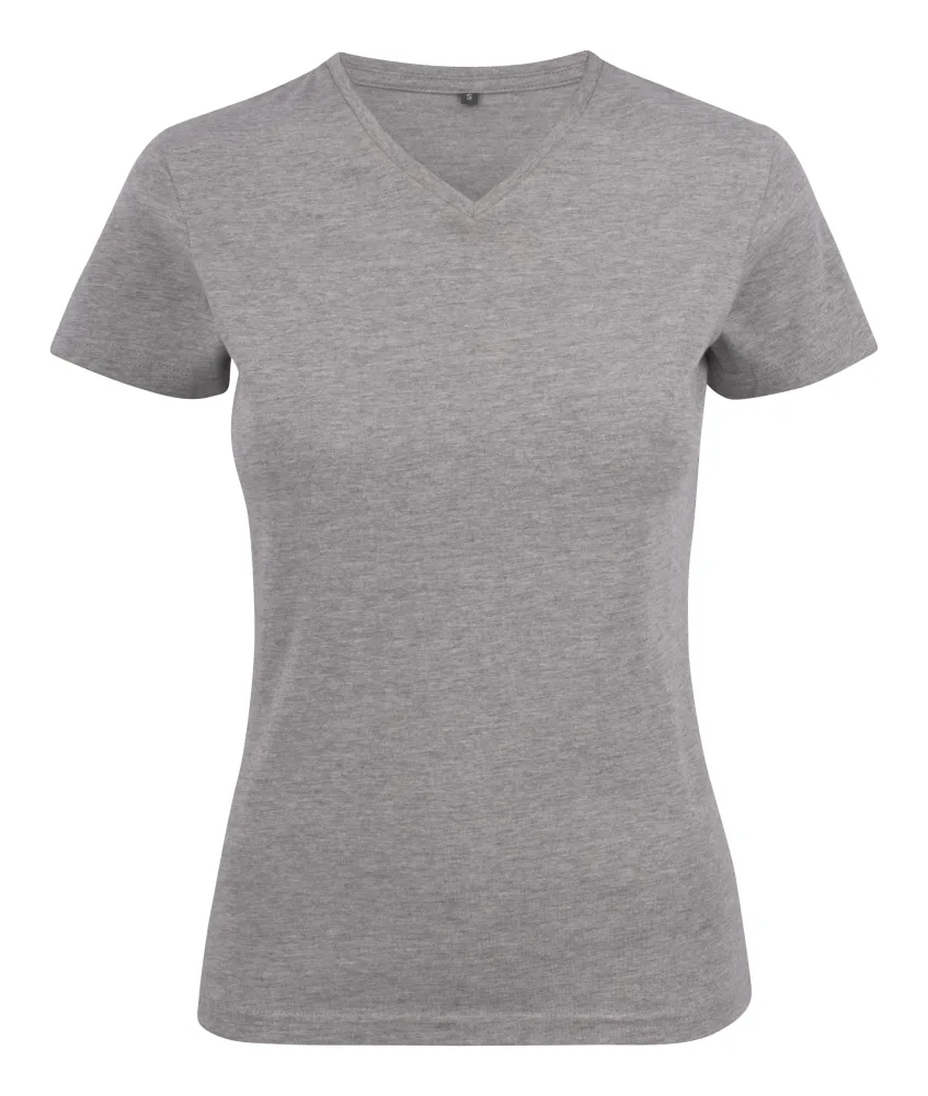 Printer Heavy V-neck Lady T-shirt Gråmelerad Gråmelerad - Bild 2