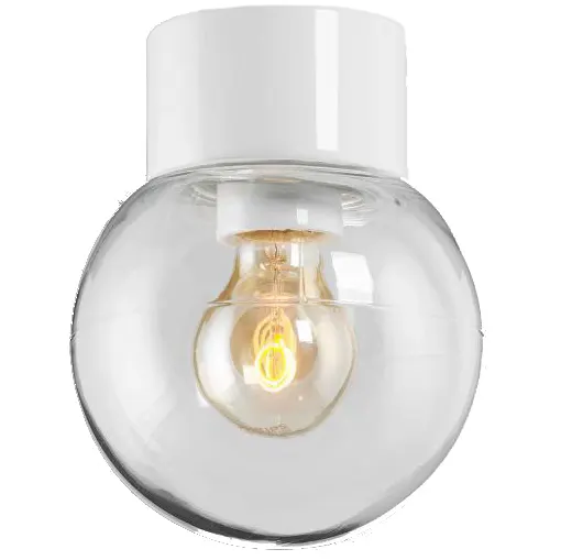Ifö Electric Classic Glob 150 Takarmatur IP54, rak, E27, rak Svart
