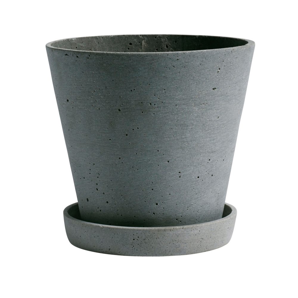 HAY Flowerpot with saucer kruka XXXL Ø34 cm, Grön