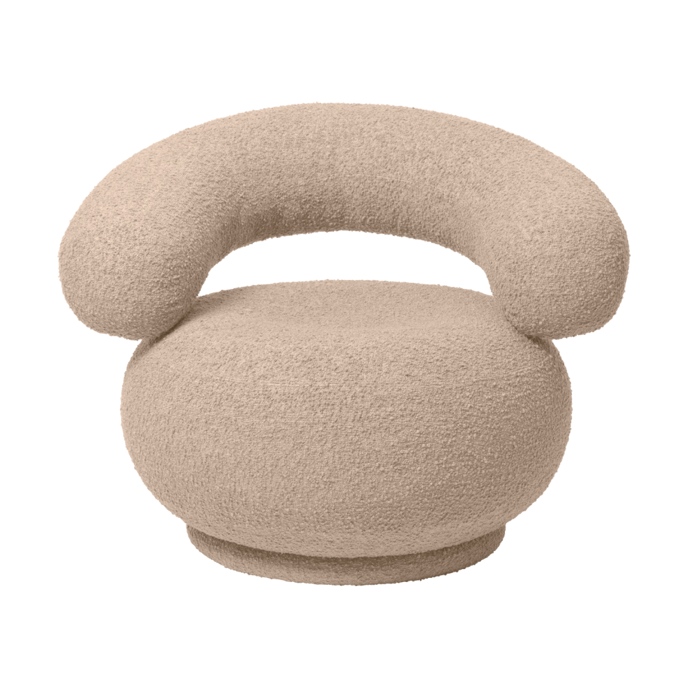 Orbo Lounge chair, Raw bouclé - Natural