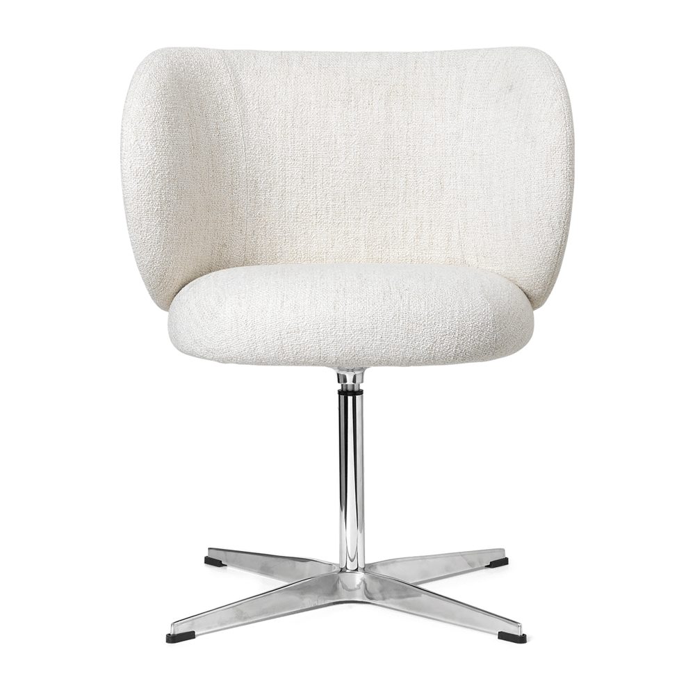 Rico dining chair swivel bouclé, Off-white