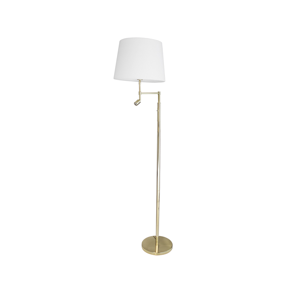 Orlando golvlampa, vit, mässingsstativ