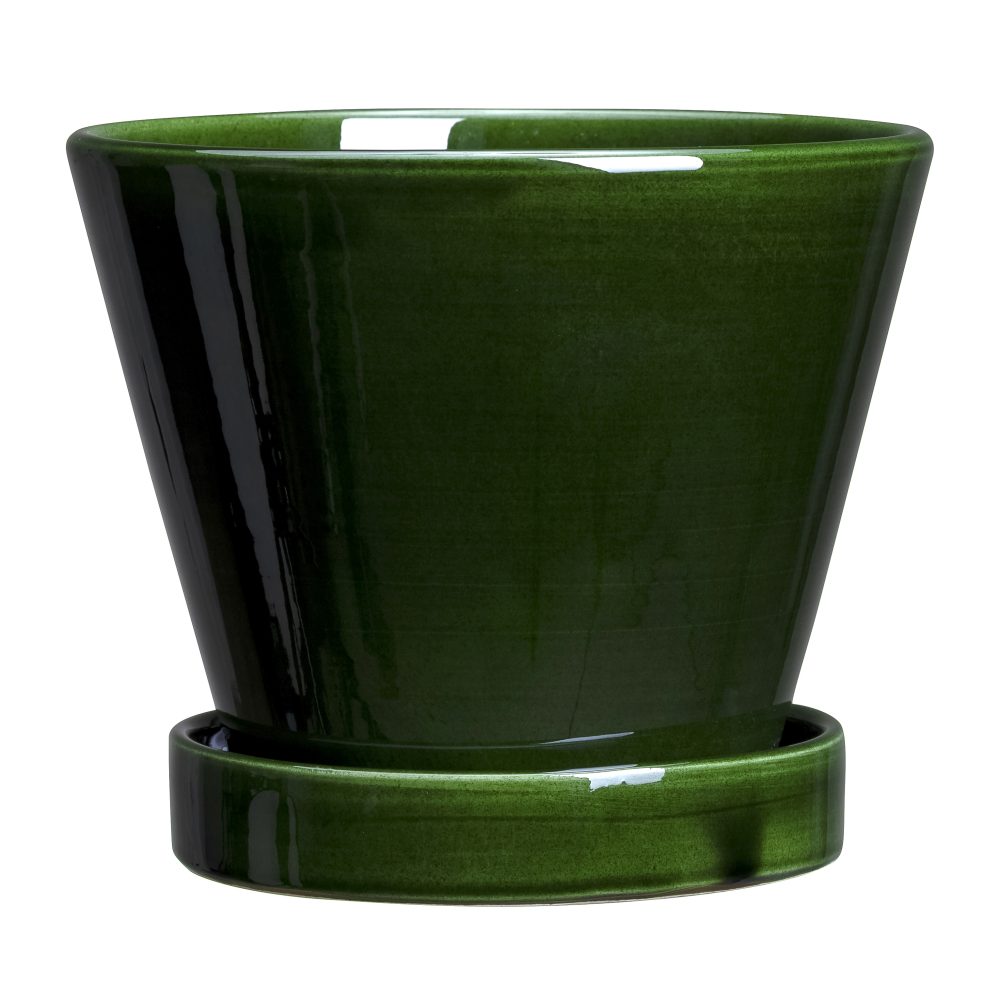 Julie kruka glaserad Ø19 cm, Green emerald