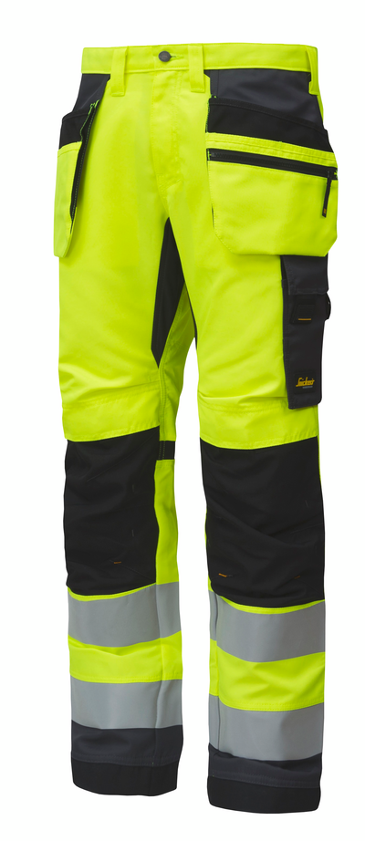 ARBETSBYXA SNICKERS WORKWEAR VARSEL AW HF KL2 50, VARSELGUL