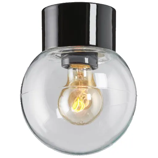Ifö Electric Classic Glob 150 Takarmatur IP54, rak, E27, rak Svart - Bild 2
