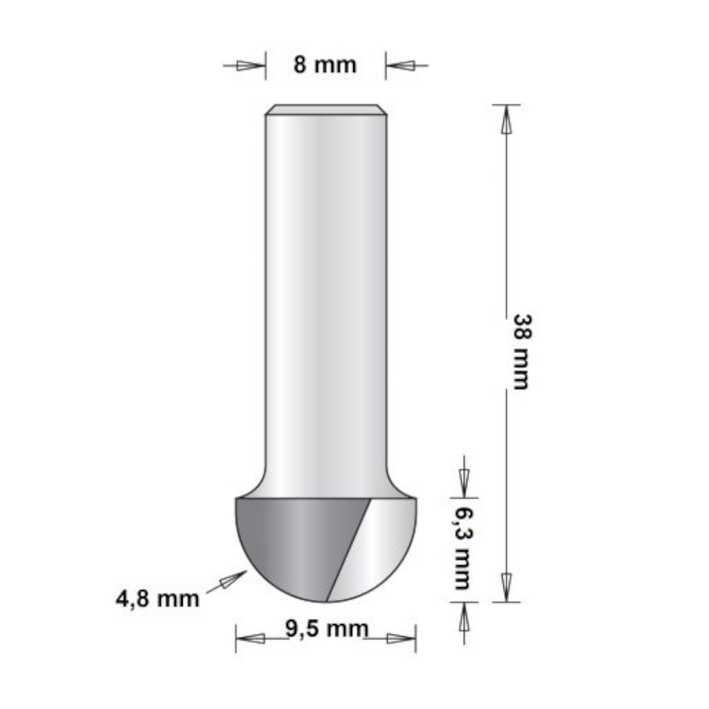 Hålkälsfräs Utan Styrning 9,5mm, HiKOKI 754082