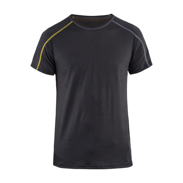 T-SHIRT 4798 GRÅ/GUL L XLIGHT MERINOULL