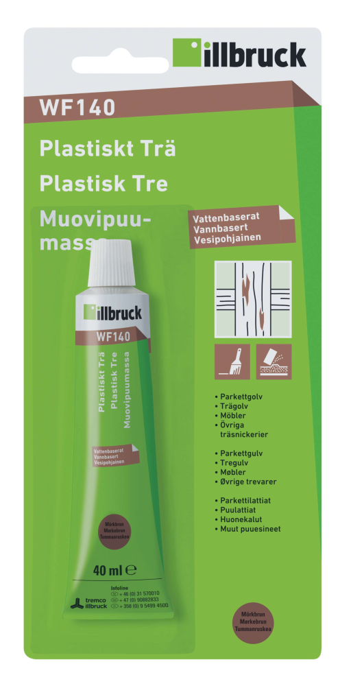 PLASTISKT TRÄ MÖRKBRUN 40ML ILLBRUCK WF140