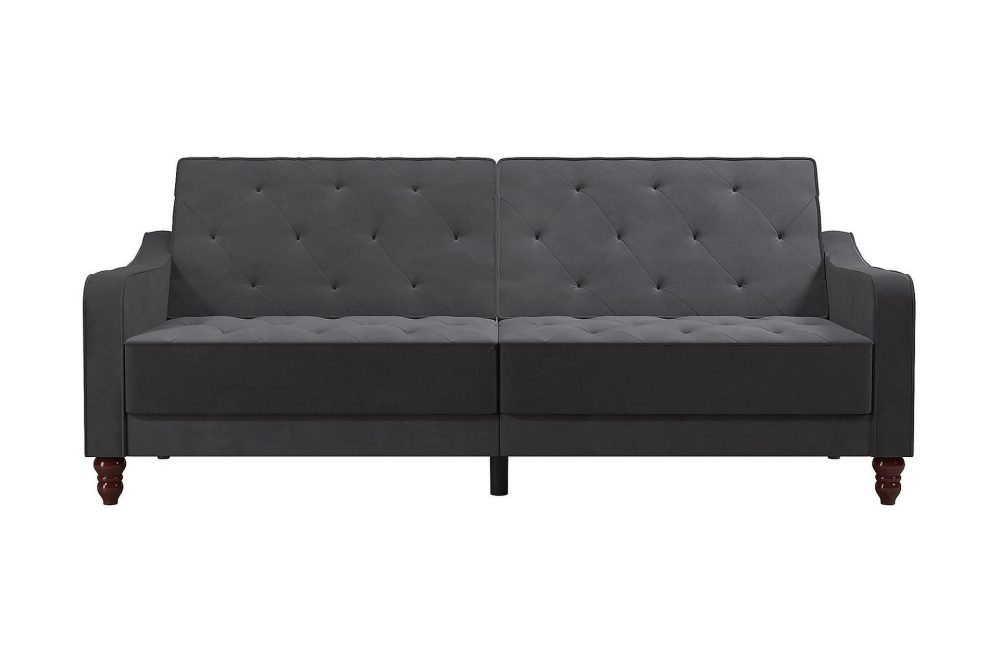 Vintage Tufted 2-sits Bäddsoffa Grå