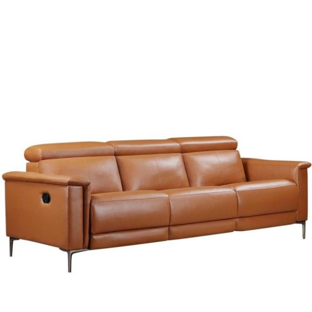 3-sitssoffa Lund Cognac, PU, Manuell vilstol
