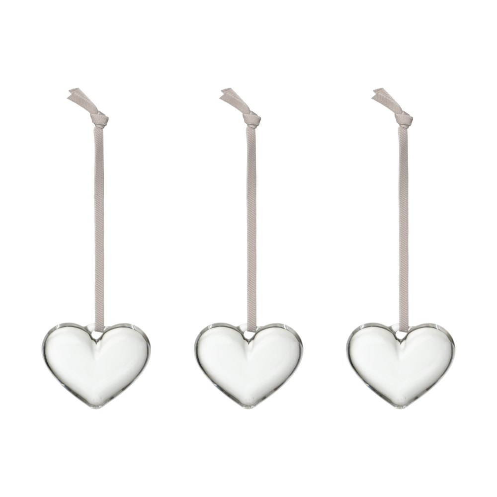 Iittala glashjärta, Klar, 5 cm, 3-pack