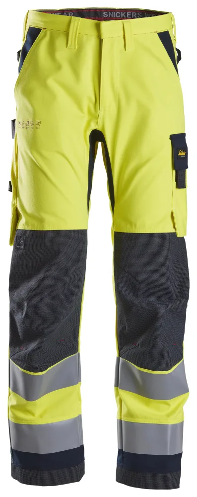Snickers Workwear 6360 ProtecWork Arbetsbyxa varsel, gul/marinblå D108