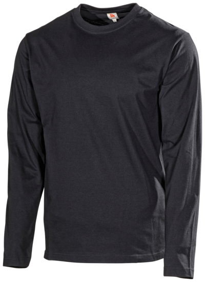 T-SHIRT 628B LÅNGÄRM SVART L 100% BOMULL