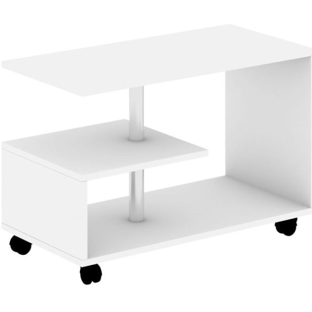 Elegancia Soffbord 80 cm med Förvaring Hylla på Hjul
