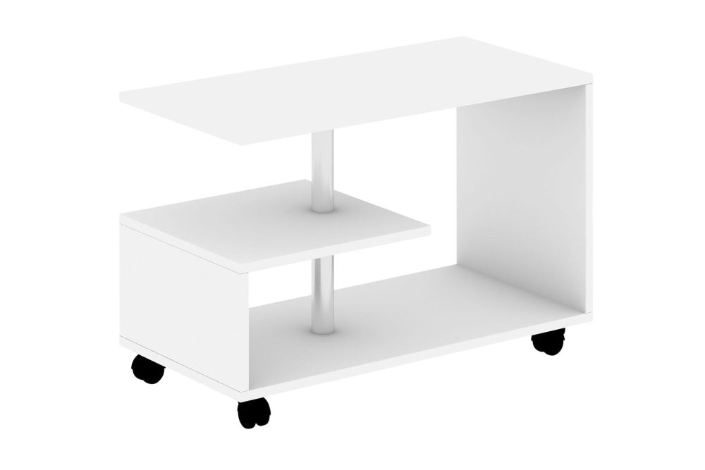 Elegancia Soffbord 80 cm med Förvaring Hylla på Hjul