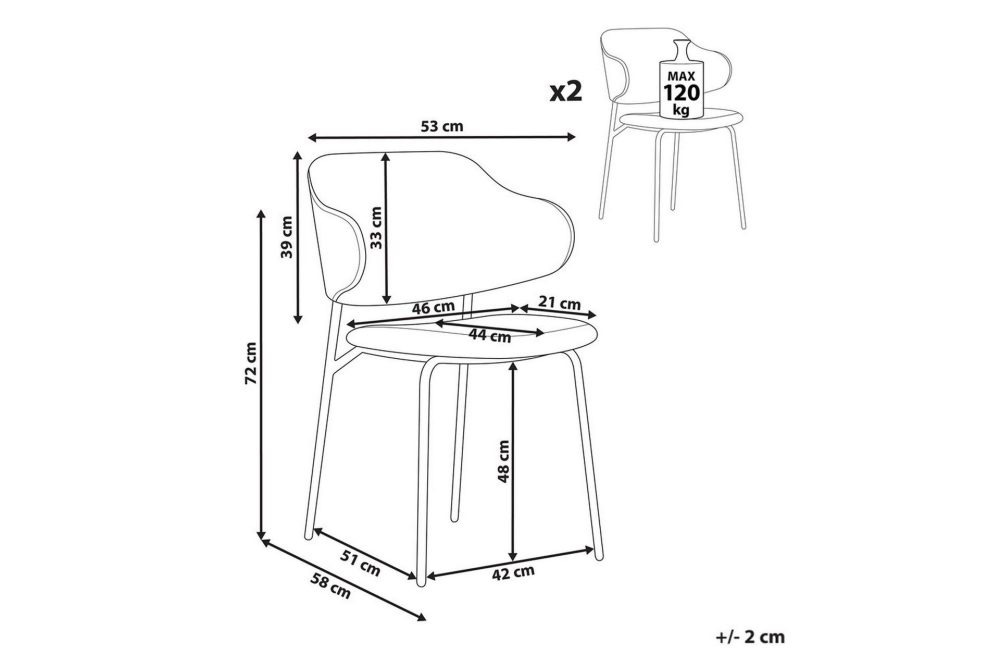 Matsalsstol Kenai set om 2