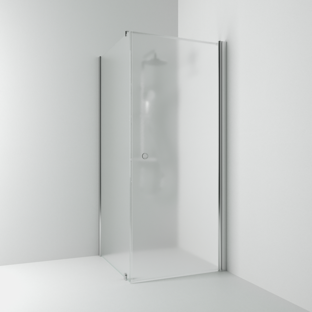 HÖRNDUSCH SVEDBERGS RAK/FAST SKHG BL/FR100X80, BLANK FROST INTHT 100X198X80CM