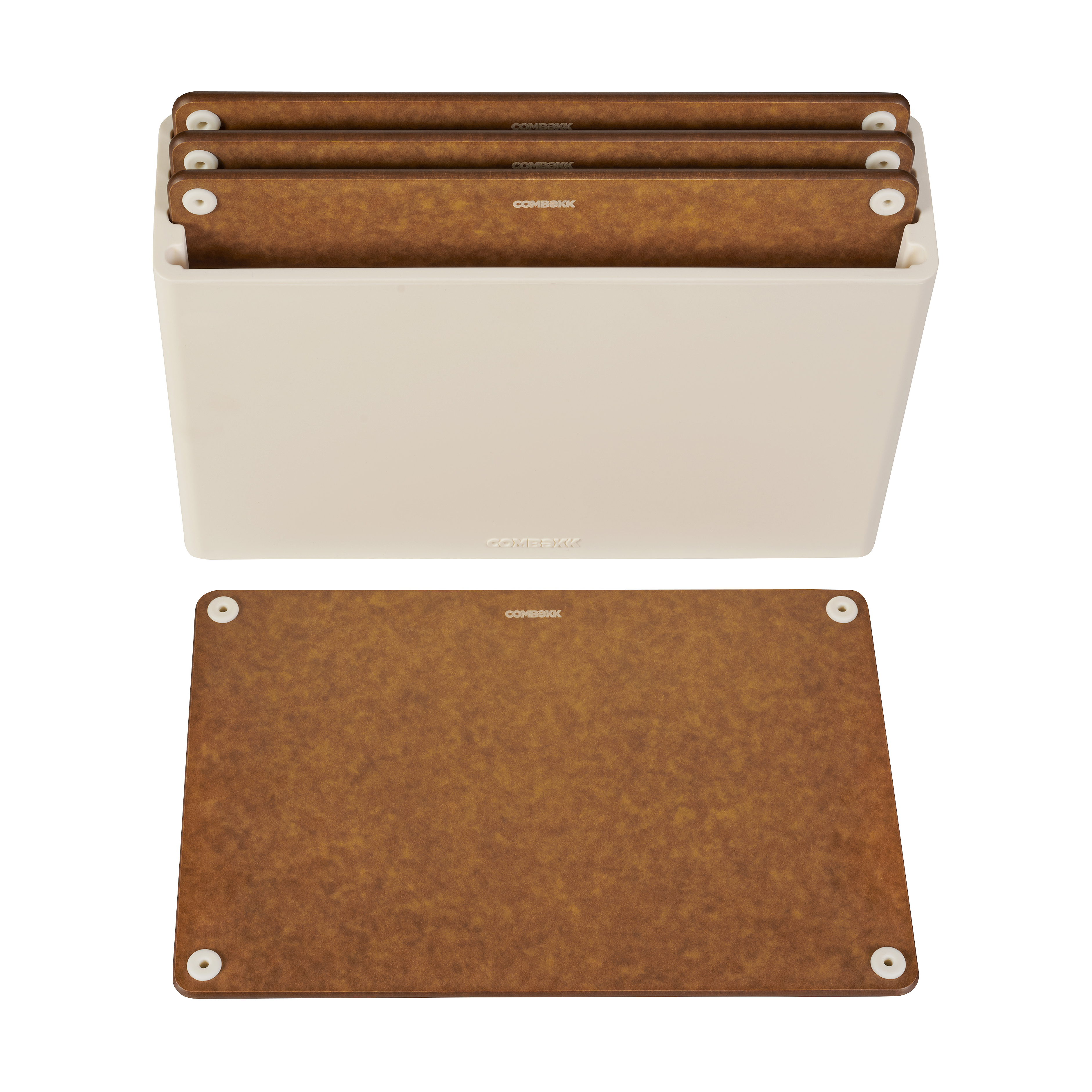 Combekk skärbräda 4-pack, Sand-brown