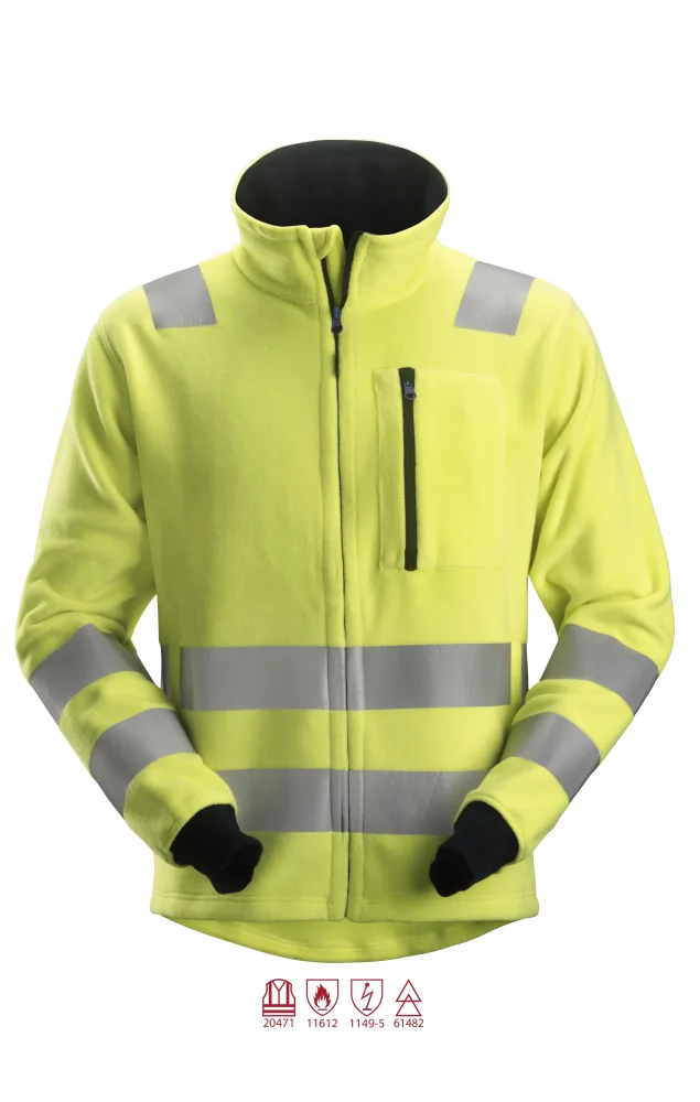 Snickers Workwear 2860 ProtecWork Fleecejacka varsel, gul XS