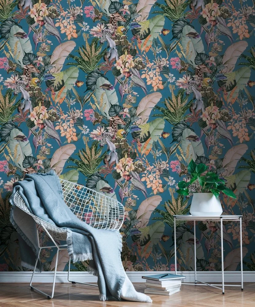 A.S. Création Dream Flowery 38176-4 Tapet Blå/Multi