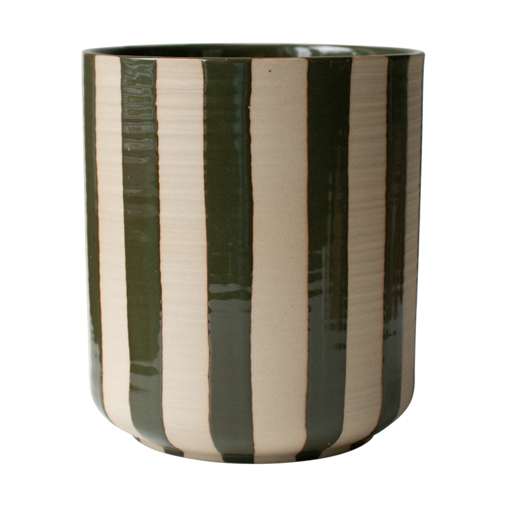 Line kruka Ø14x16 cm, Stripe Green